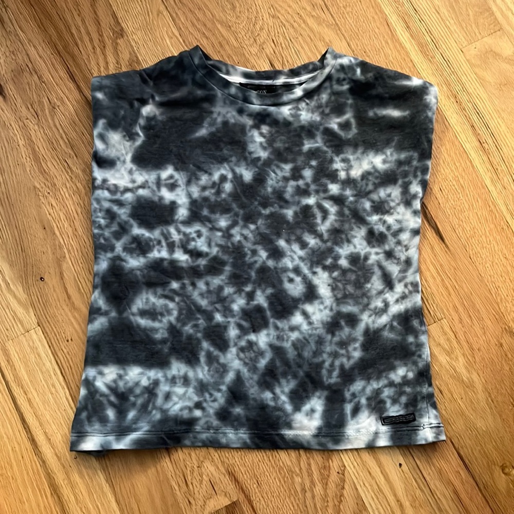 Hudson tank top. Slightly padded shoulders. Tie dye.